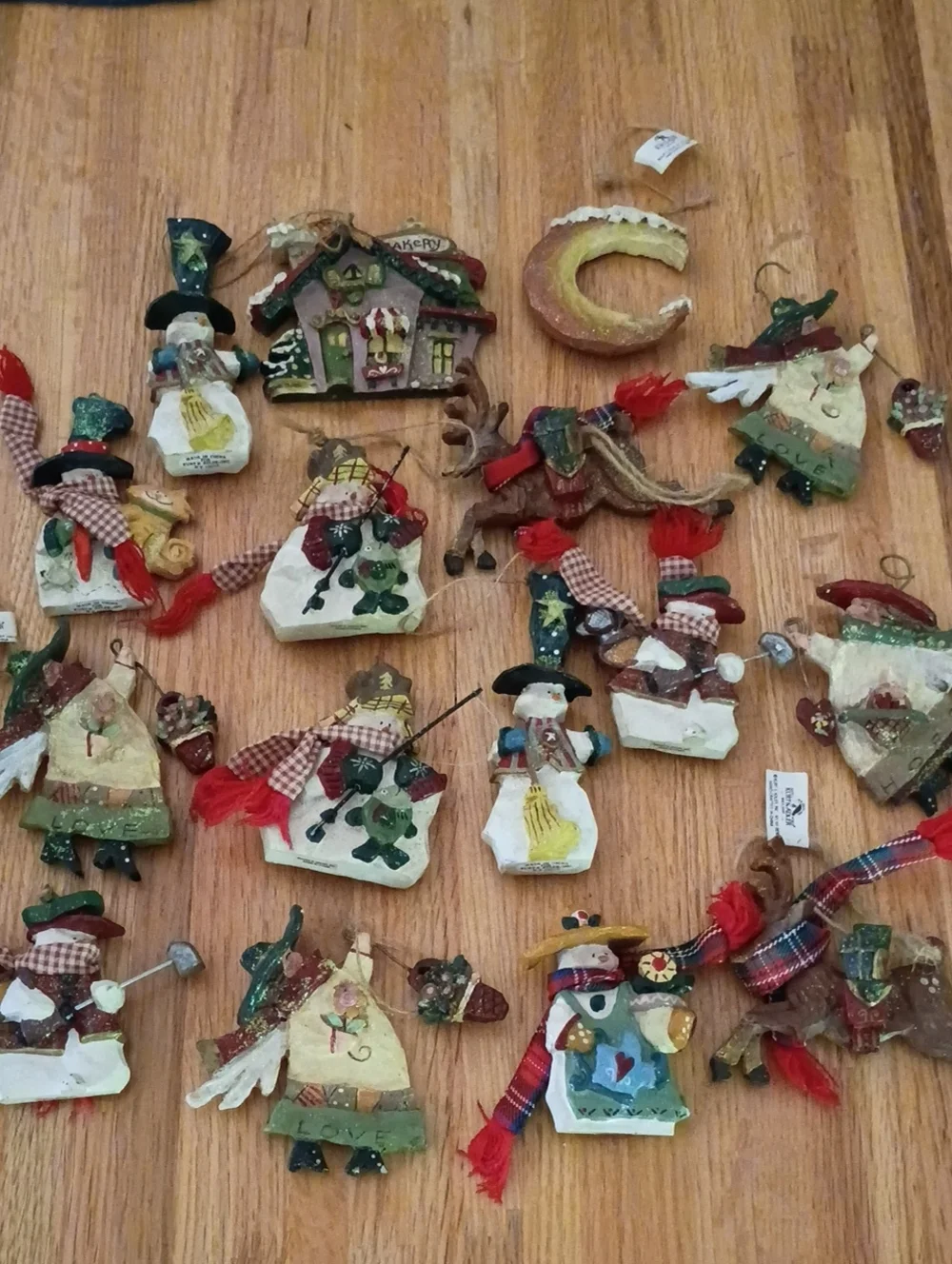 Kurt Adler Mixed Rustic Folk Christmas Ornaments - Assorted Red, Green, White